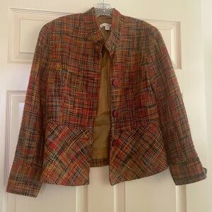 Coldwater Creek Red and Orange Blazer Classic Structured Design